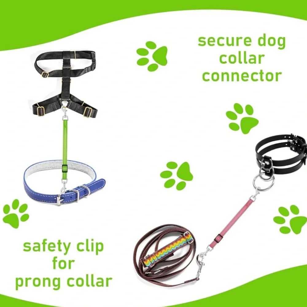 NWT Green Reflective Adjustable Nylon Dog Safety Collar Clip